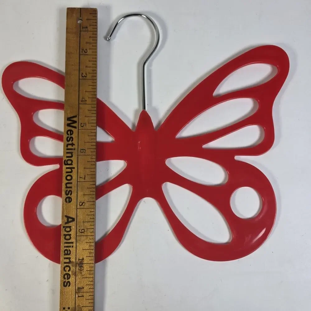 Butterfly Scarf Belt Tie Hanger Red Plastic Closet Organizer Accessory Holder